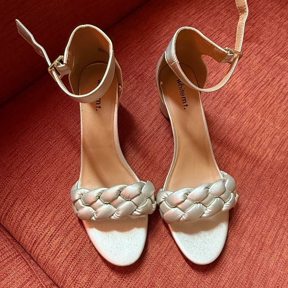 Pewter Braided Strap Sandals